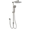 WELS Gun Metal Dual Round Shower 10" Rain Head 3 Mode Handheld Sliding Rail Diverter Set