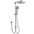 WELS Gun Metal Dual Round Shower 10" Rain Head 3 Mode Handheld Sliding Rail Diverter Set