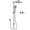 WELS Gun Metal 2in1 Round Shower 10" Rain Head 3 Mode Handheld Sliding Rail Twin Taps Set