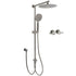 WELS Gun Metal 2in1 Round Shower 10" Rain Head 3 Mode Handheld Sliding Rail Twin Taps Set