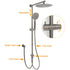 WELS Gun Metal 2in1 Round Shower 10" Rain Head 3 Mode Handheld Sliding Rail Twin Taps Set
