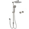 WELS Gun Metal Dual Round Shower Head 10" Rain Head 3 Mode Handheld Sliding Rail Diverter Set