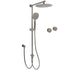 WELS Gun Metal Dual Round Shower Head 10" Rain Head 3 Mode Handheld Sliding Rail Diverter Set