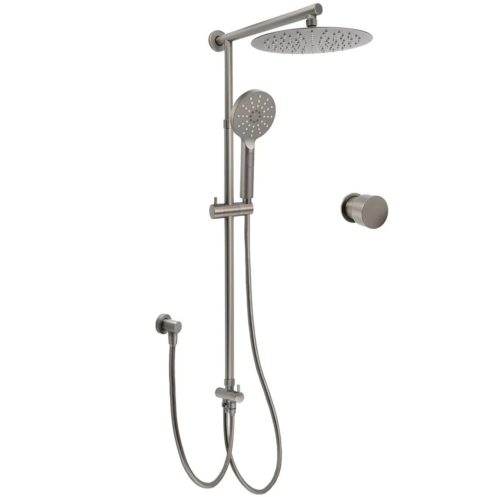 WELS Gun Metal Dual Round Shower 10