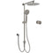 WELS Gun Metal Dual Round Shower 10" Rain Head 3 Mode Handheld Sliding Rail Arm Mixer Set