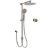 WELS Gun Metal Dual Round Shower 10" Rain Head 3 Mode Handheld Sliding Rail Arm Mixer Set