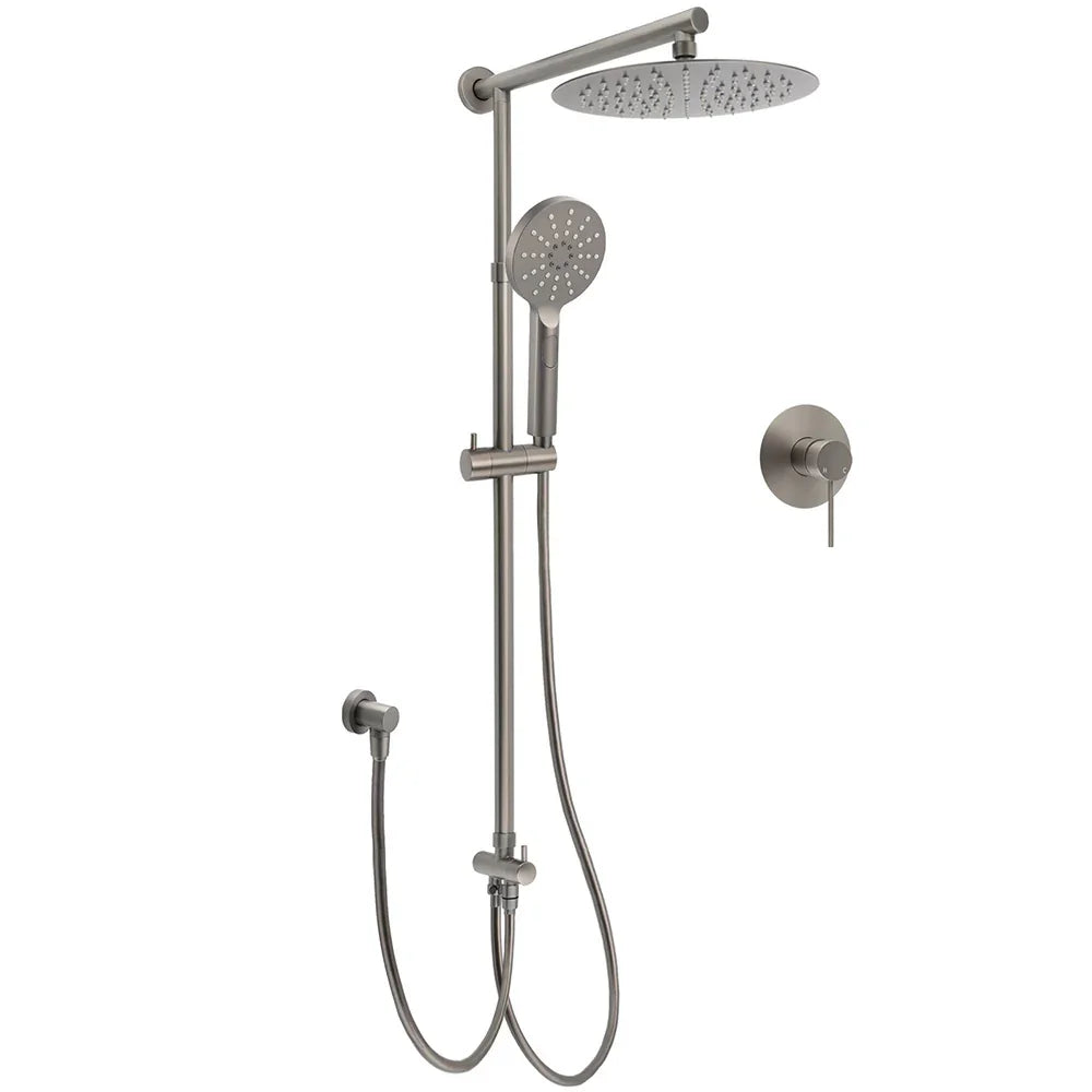 WELS Gun Metal Double Round Shower 10