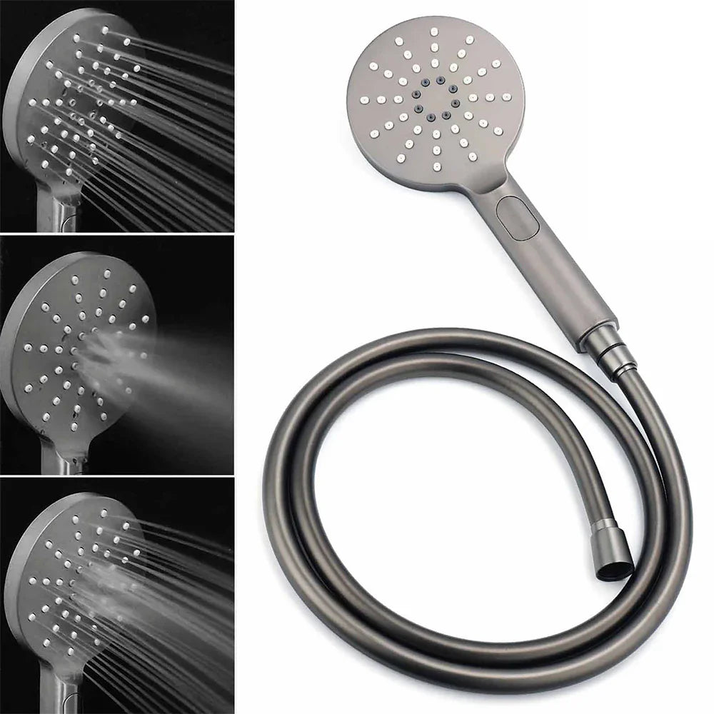Gun Metal Round Shower 2in1 Set 10