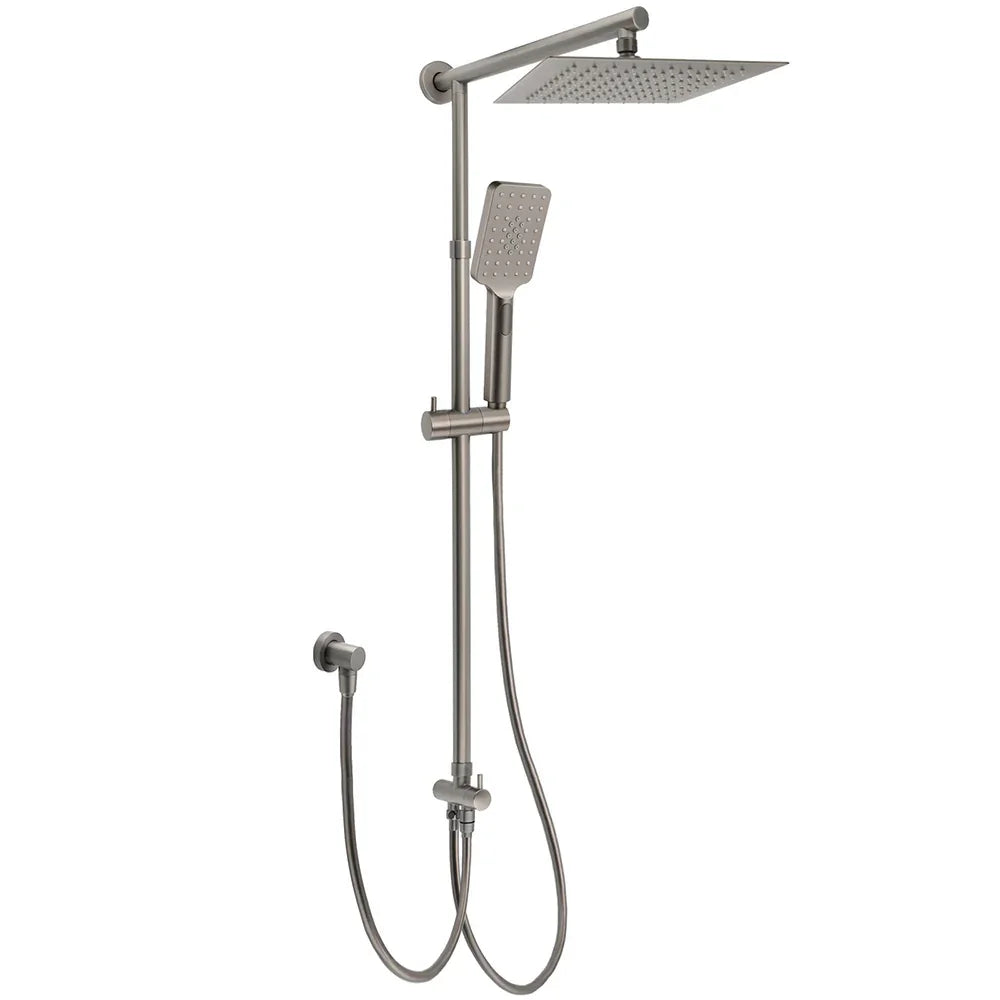 Gun Metal 2‑in‑1 Shower Set with 10