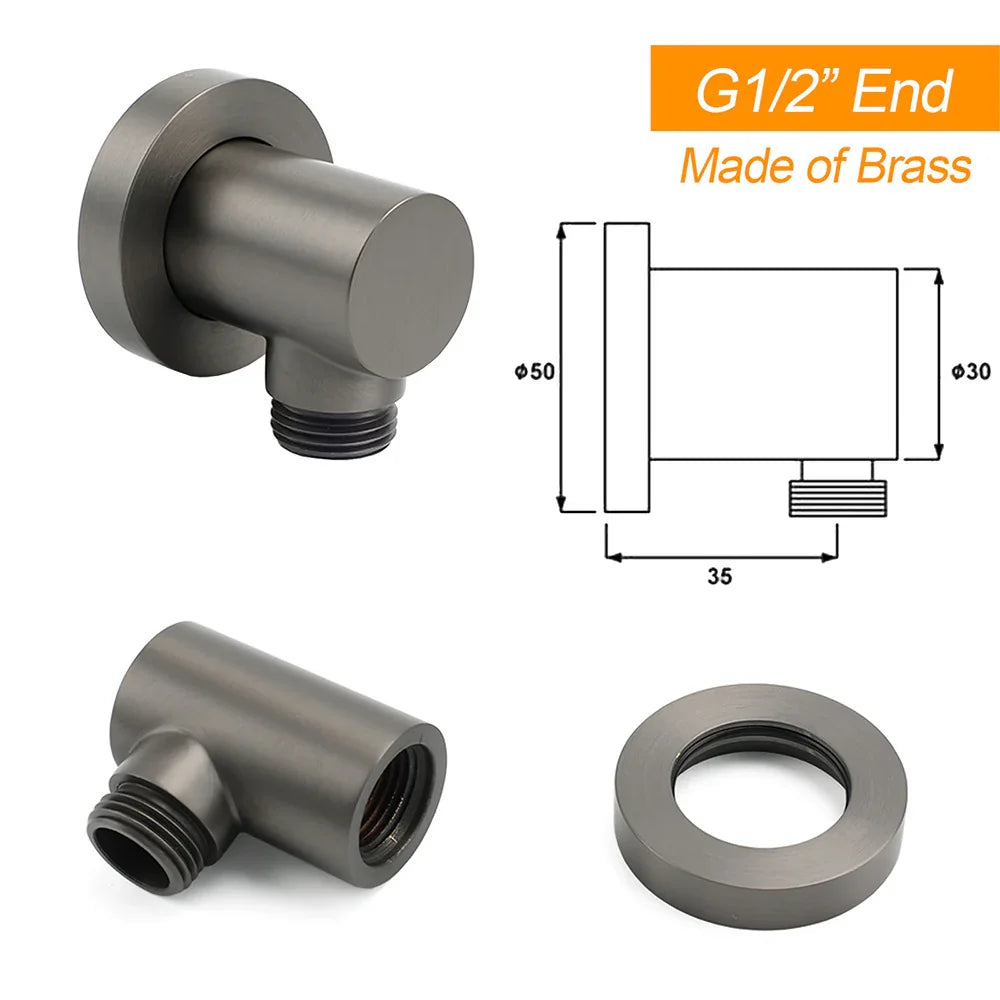 Gun Metal 2‑in‑1 Shower Set with 10