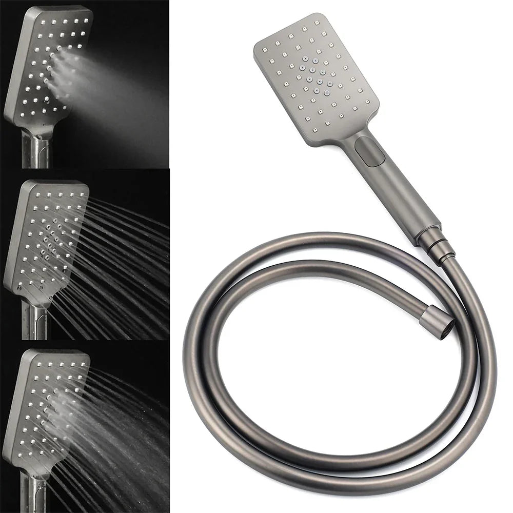 Gun Metal 2‑in‑1 Shower Set with 10