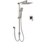 WELS Gun Metal 2in1 Shower Set Square 10" Rain Head Handheld Silde Rail Hot Cold Mixer