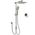 WELS Gun Metal 2in1 Shower Set Square 10" Rain Head Handheld Silde Rail Hot Cold Mixer