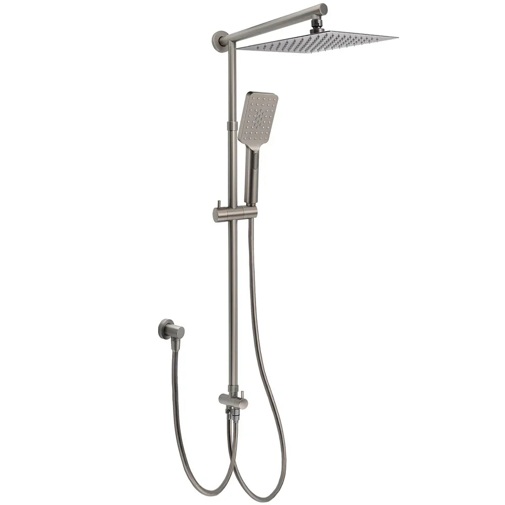 WELS Gun Metal 2in1 Shower Set Square 12