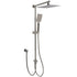 WELS Gun Metal 2in1 Shower Set Square 12" Rainfall Head Handheld Adjustable Silde Rail Combo