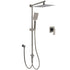 WELS Gun Metal 2in1 Shower Set Square 12" Rain Head 3 Modes Handheld Silde Rail Hot Cold Mixer