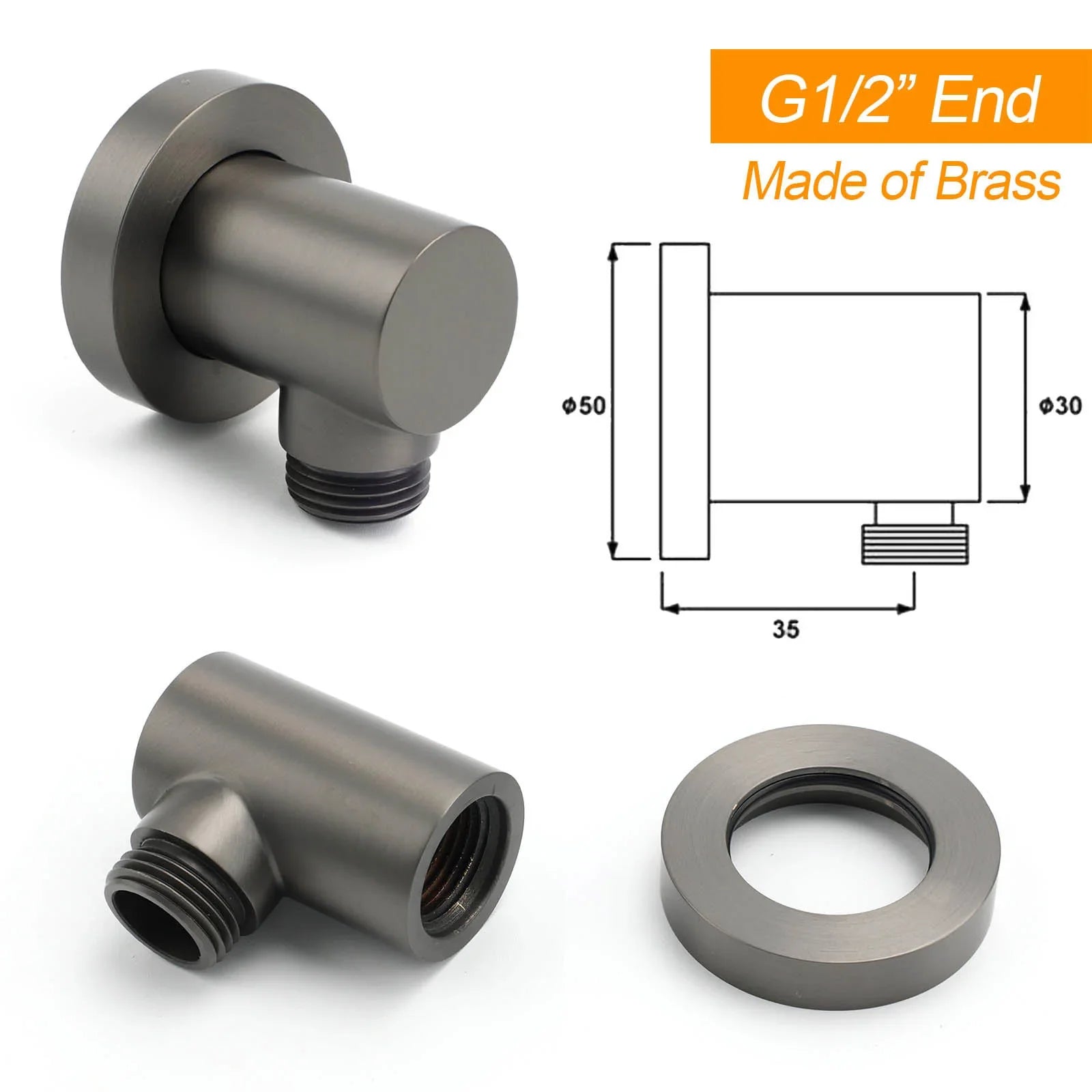 WELS Gun Metal 2in1 Shower Set Square 12