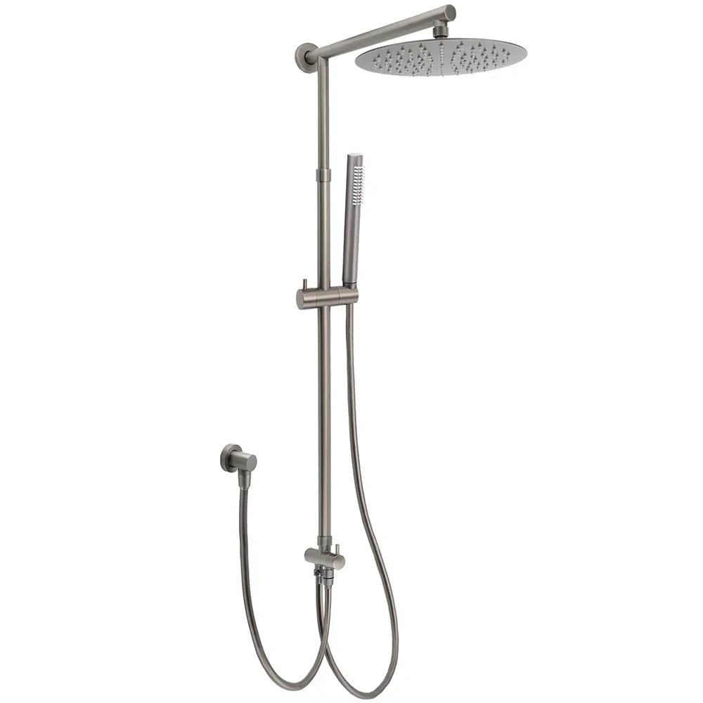 WELS Gun Metal Dual Round Shower 10