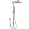 WELS Gun Metal Dual Round Shower 10" Rain Head Stainless Steel Handheld Sliding Rail Diverter Set