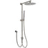 WELS Gun Metal Dual Round Shower 10" Rain Head Stainless Steel Handheld Sliding Rail Diverter Set