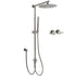 WELS Gun Metal 2in1 Round Shower 10" Rain Head Single Mode Handheld Sliding Rail Twin Taps Set
