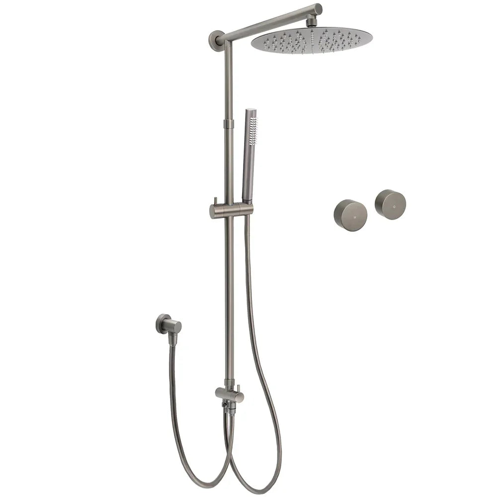 WELS Gun Metal Dual Round Shower Head 10