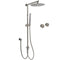 WELS Gun Metal Dual Round Shower Head 10" Rain Head Stainless Steel Handheld Sliding Rail Diverter Set