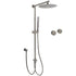 WELS Gun Metal Dual Round Shower Head 10" Rain Head Stainless Steel Handheld Sliding Rail Diverter Set