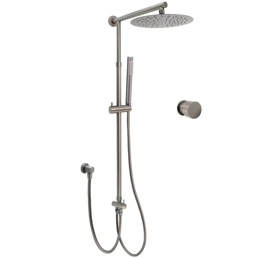 WELS Gun Metal 2in1 Round Shower 10