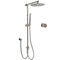 WELS Gun Metal 2in1 Round Shower 10" Rain Head Stngle Mode Handheld Sliding Rail Arm Mixer Set
