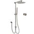 WELS Gun Metal 2in1 Round Shower 10" Rain Head Stngle Mode Handheld Sliding Rail Arm Mixer Set