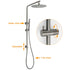 WELS Gun Metal 2in1 Round Shower 10" Rain Head Stngle Mode Handheld Sliding Rail Arm Mixer Set