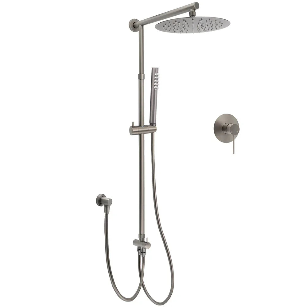 WELS Gun Metal Double Round Shower 10