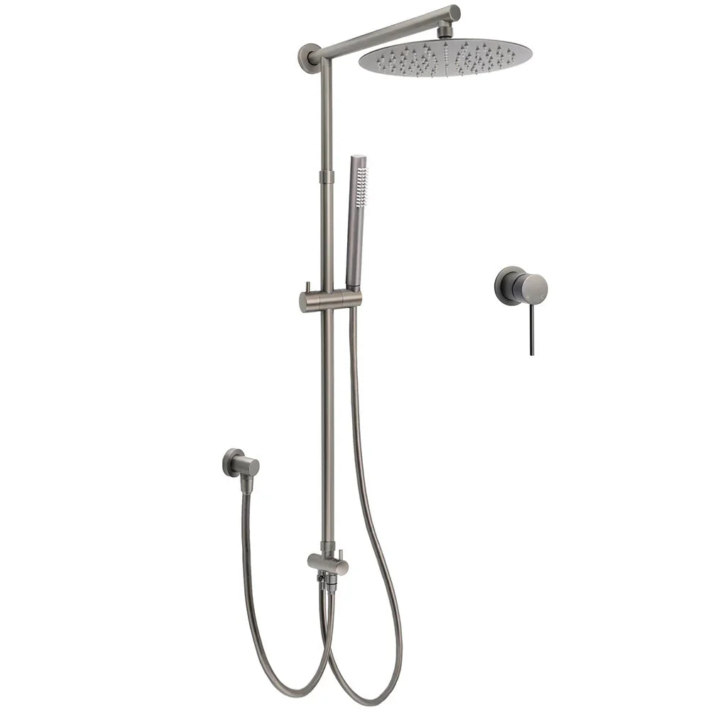 WELS Gun Metal 2in1 Round Shower Set 10