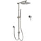 WELS Gun Metal 2in1 Round Shower Set 10" Rain Head Metal Handheld Sliding Rail Small Face Mixer