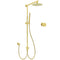WELS Brushed Gold 2in1 Shower Set 8" Round Head Metal Handheld Rose Sliding Rail Mixer Valve