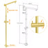 WELS Brushed Gold 2in1 Shower Set 8" Round Head Metal Handheld Rose Sliding Rail Mixer Valve