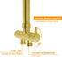 WELS Brushed Gold Twin Shower 8" Round Head One Mode Handheld Rose Sliding Rail With Mixer Set