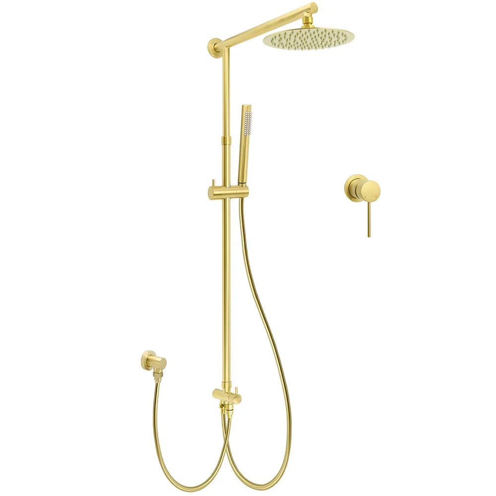 Brushed Gold Twin Shower 8
