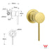 Brushed Gold Twin Shower 8" Round Head Single Mode Handheld Rose Sliding Rail Small Face Mixer Set