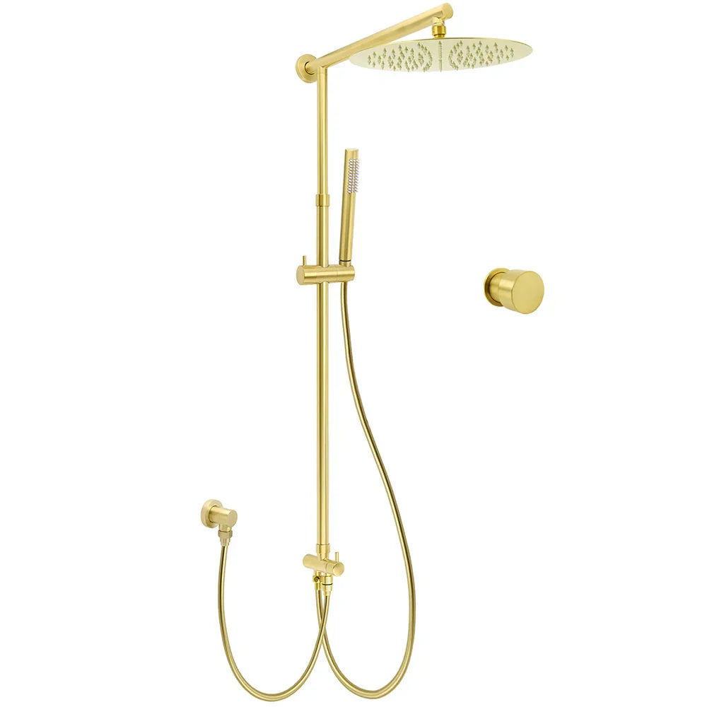 Brushed Gold Dual Round Shower 12