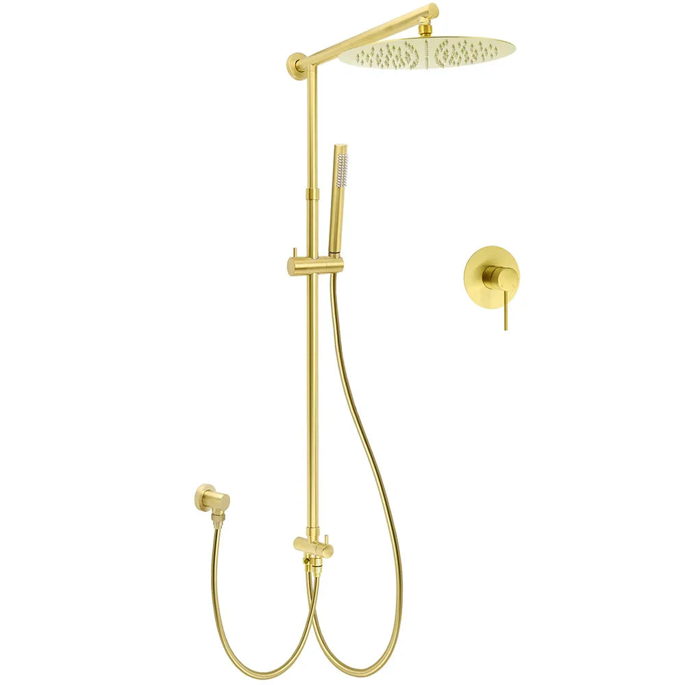 WELS Brushed Gold 2in1 Large Round Shower 12
