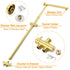 WELS Brushed Gold 2in1 Large Round Shower 12" Rain Head Stainless Steel Handheld Sliding Rail Mixer Set