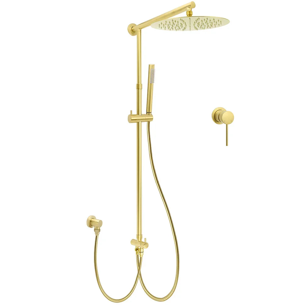 WELS Brushed Gold Dual Large Round Shower Set 12