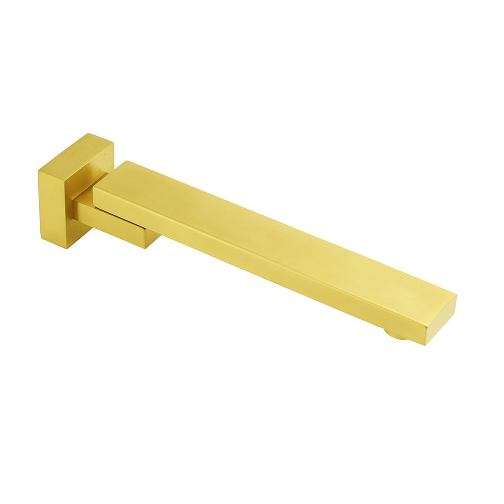 Brushed Gold Square Stainless Steel 180 Swivel Bathtub Faucet Water Outlet Spout