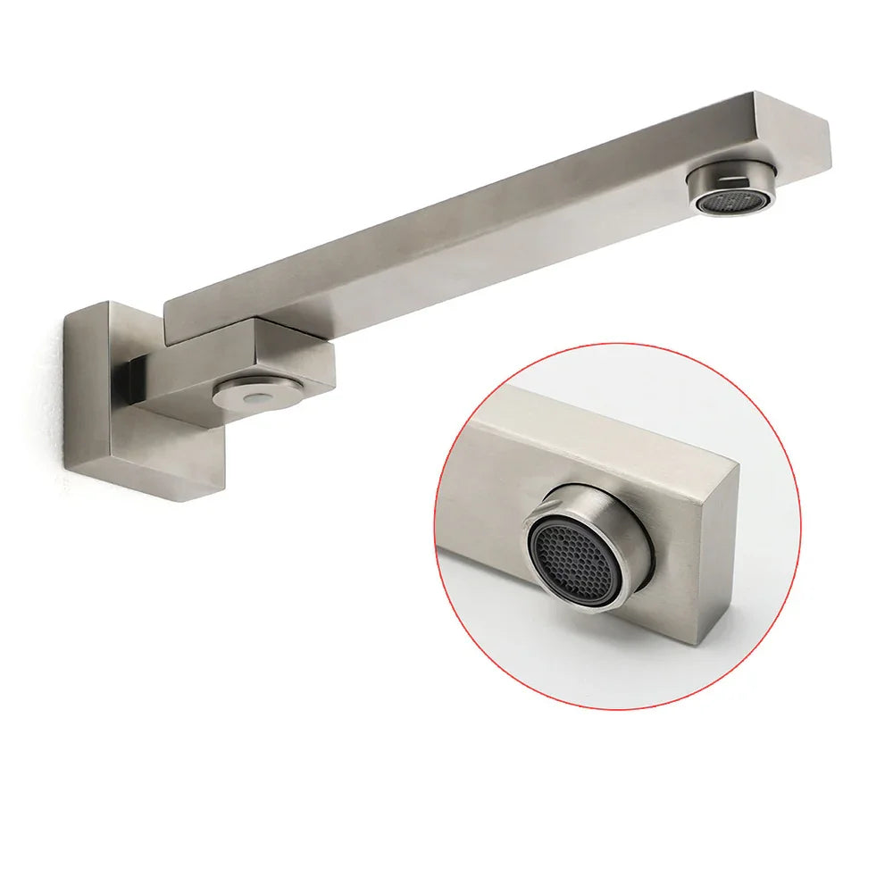 Brushed Nickel Square Stainless Steel Swivel Spout Bathtub Bubble Faucet Outlet