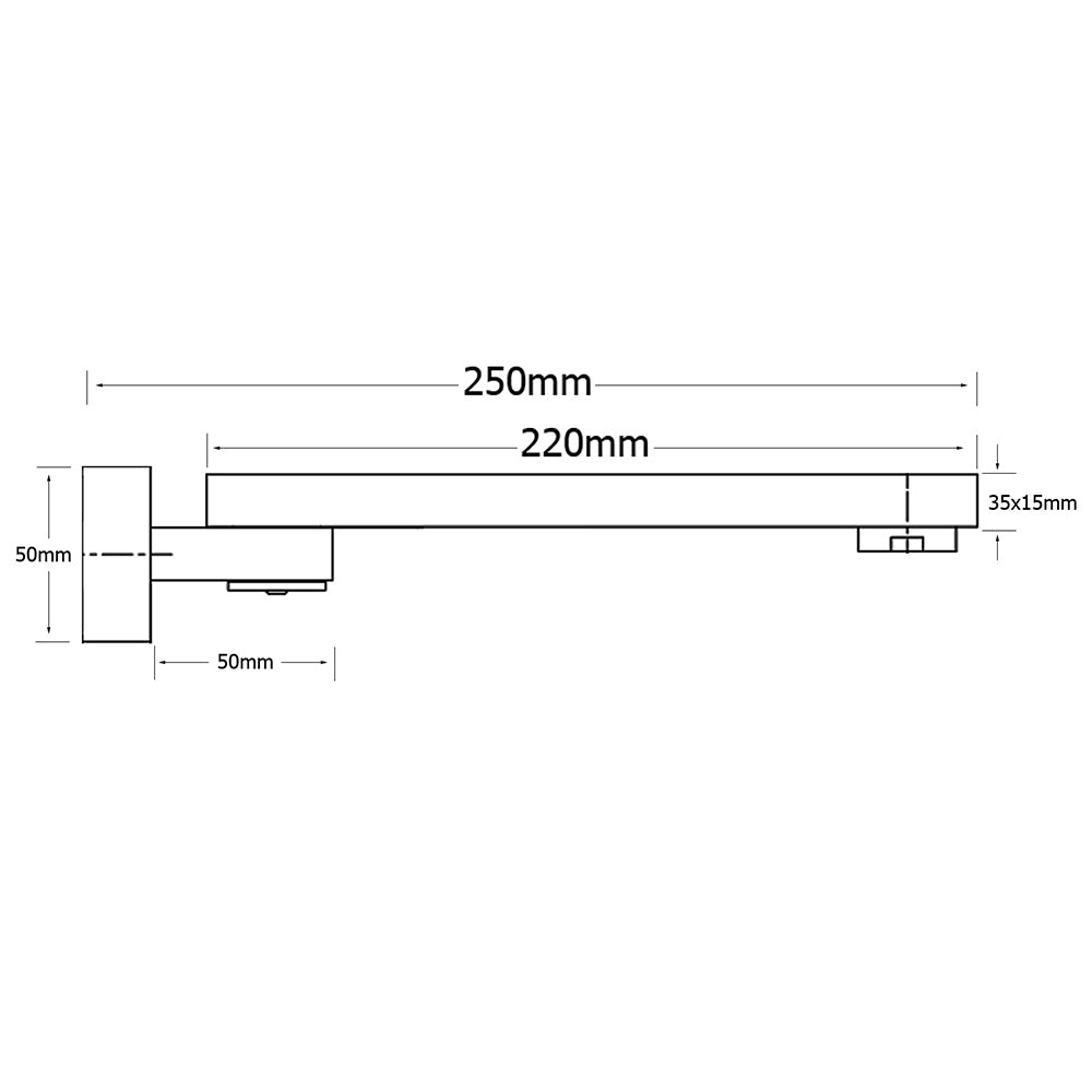Chrome Square Stainless Steel Shower Bathtub Water Spout Faucet Outlet Tap 180° Swivel Set