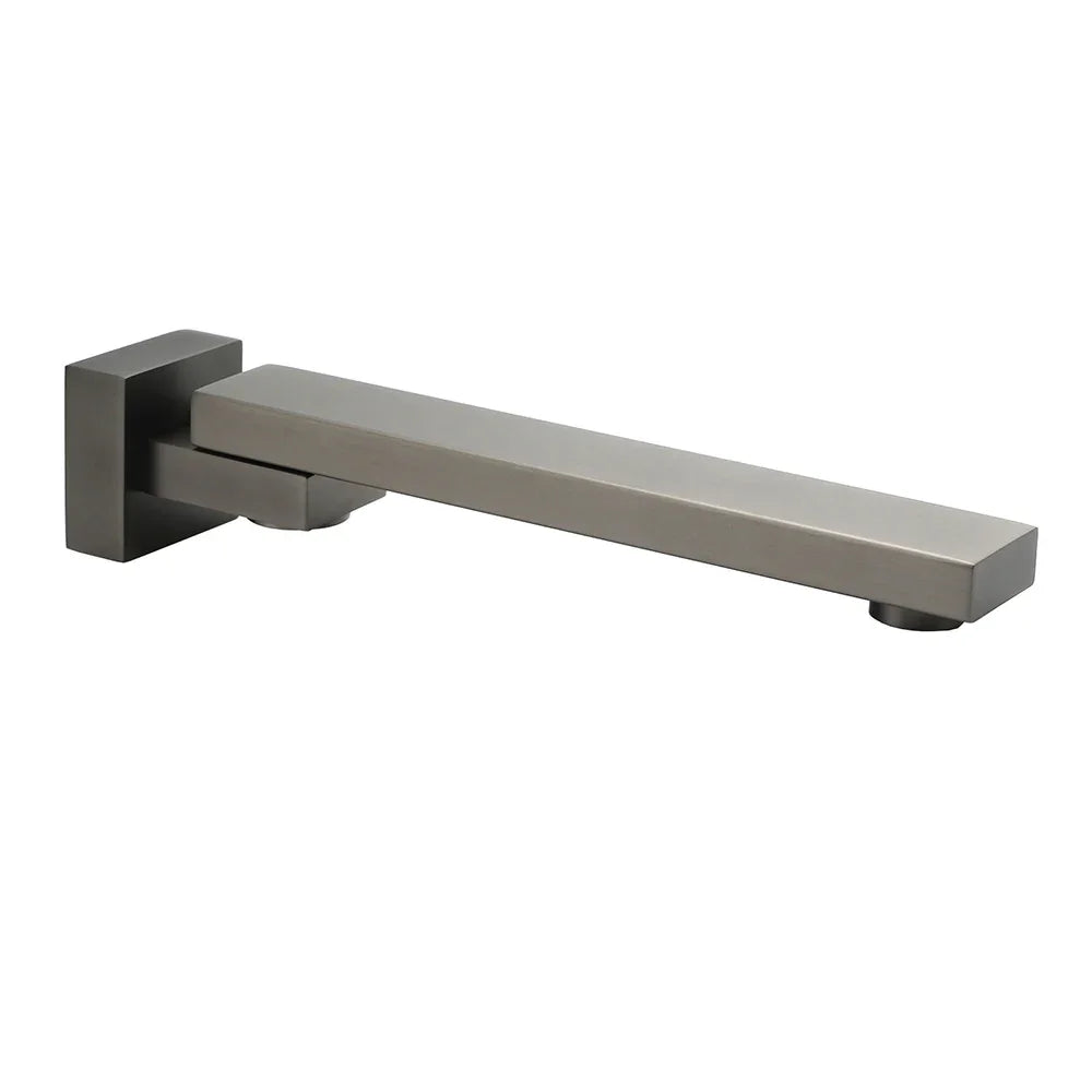 Gun Metal Square Stainless Steel 180 Swivel Bathtub Faucet Water Outlet Spout