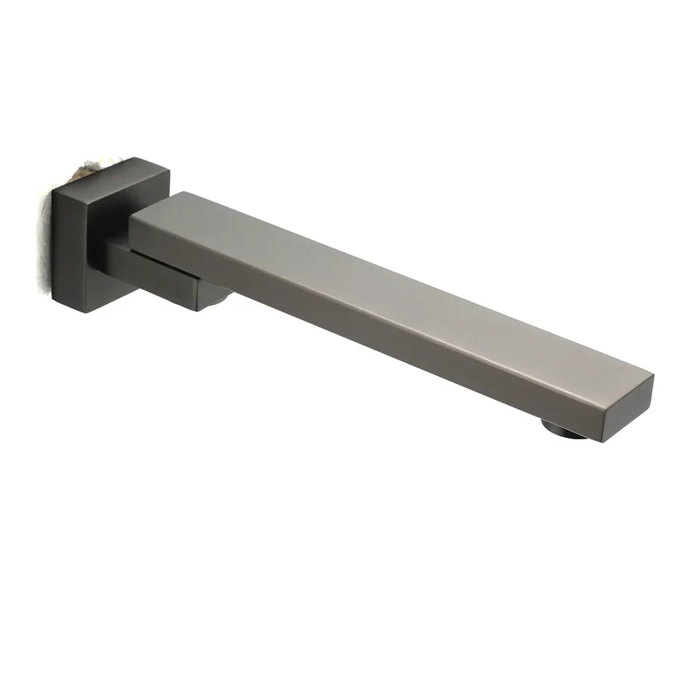 Gun Metal Square Stainless Steel 180 Swivel Bathtub Faucet Water Outlet Spout