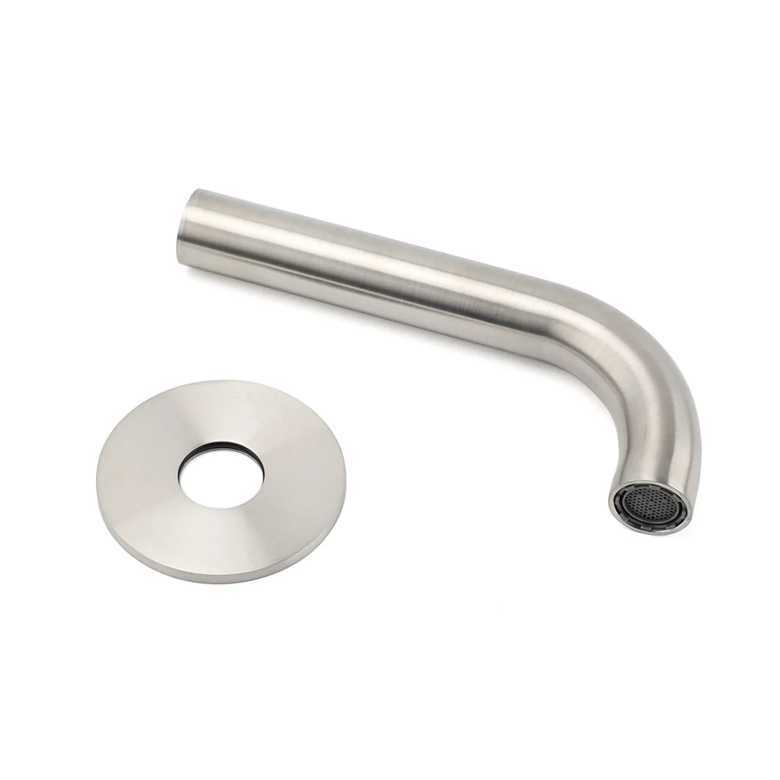 Brushed Nickel 150mm Round Curve Faucet Water Outlet Swivel Bathtub Filler Spout